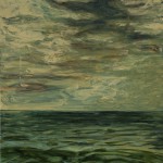 Gray Day, Green Waves, oil on panel