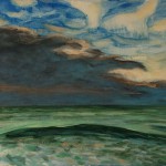 Storm at Seaside, Green Wave, oil on canvas