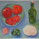 Tomatoes, oil on canvas