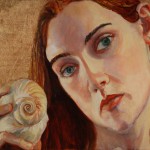 Self Portrait with Shell, oil on canvas